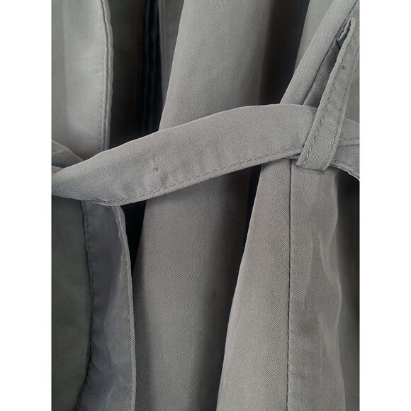 H&M Divided Women’s Dark Sage Green Belted Long Trench Size Small - Picture 9 of 15